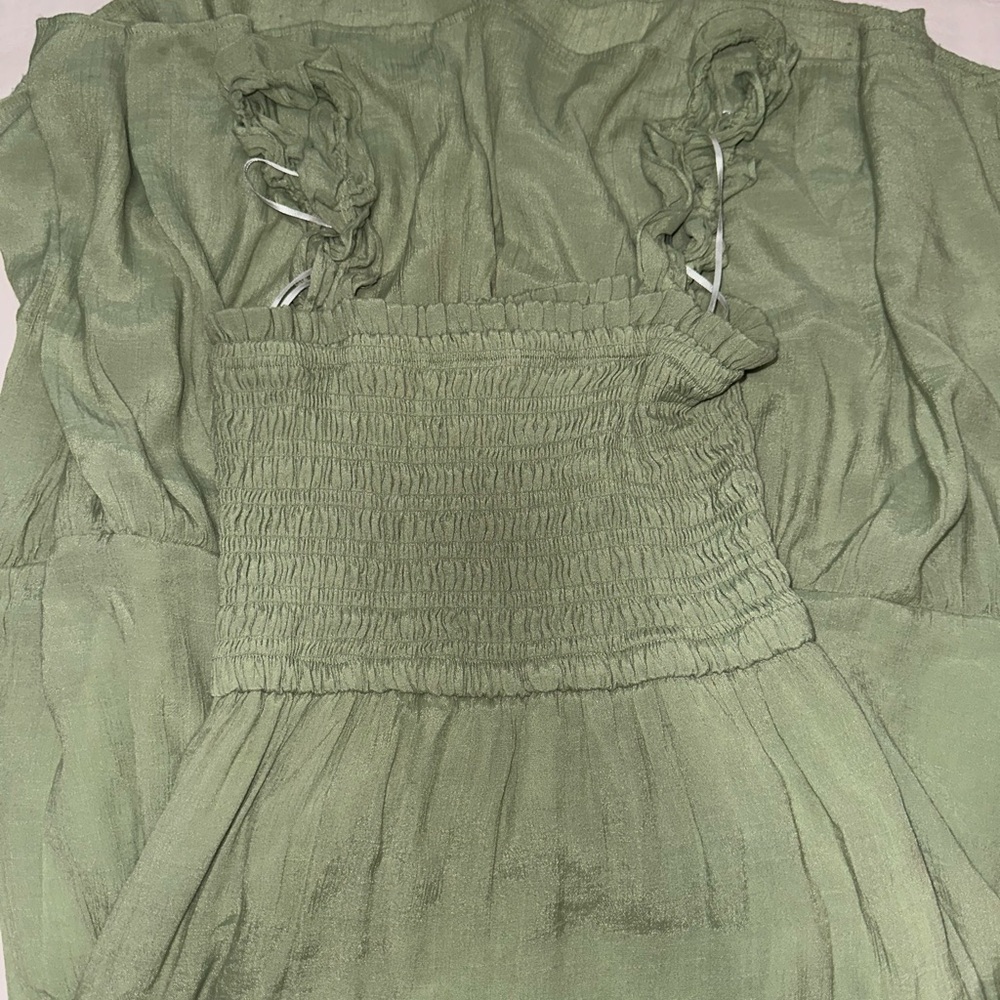 Love Tree Olive Smocked Dress